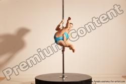 Underwear Gymnastic poses Woman White Moving poses Slim long blond Dynamic poses Academic